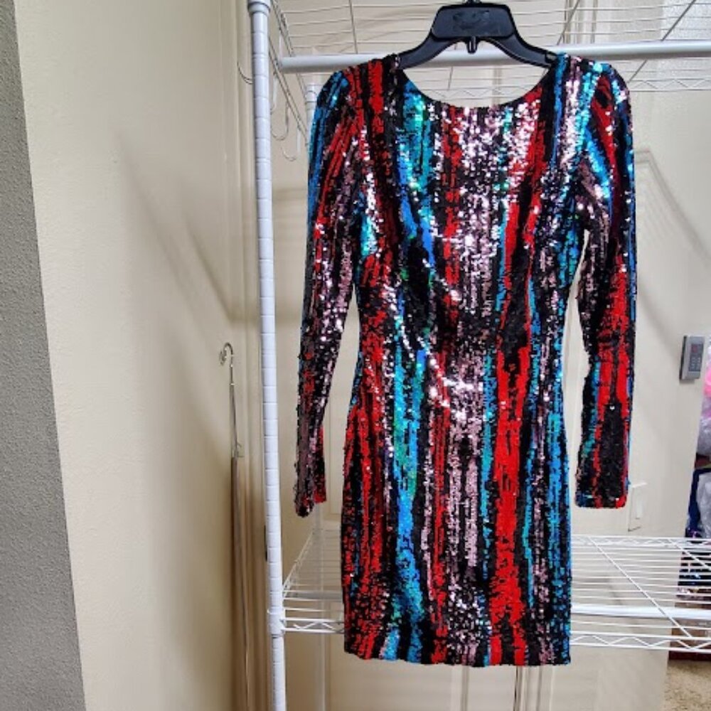 Dress the Population Sequin Mini Dress Small